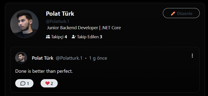 Profil Düzenleme Ekranı