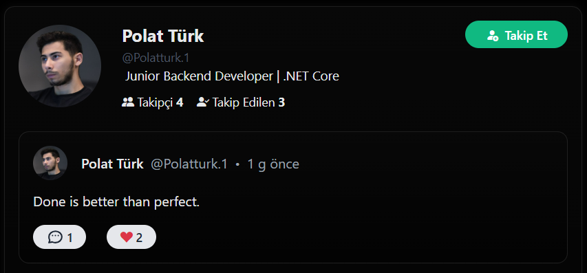 Kullanıcı Profili Ekran Görüntüsü